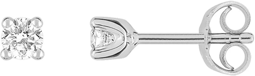 Boucles d'oreilles Clous Or Blanc Louisefrancoise Diamant - Boucles d'oreilles en Or 750 18k