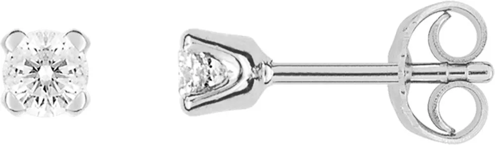 Boucles d'oreilles Clous Or Blanc Hedrique Diamant - Boucles d'oreilles en Or 750 18k