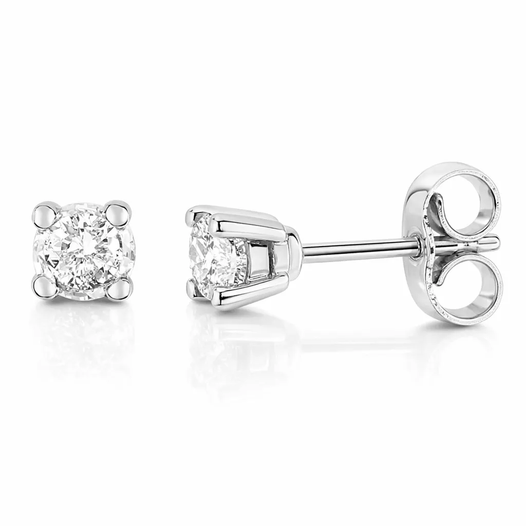 Boucles d'oreilles Clous Or Blanc Gardenne Diamant - Boucles d'oreilles en Or 750 18k