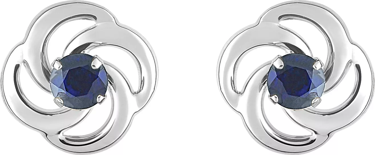 Boucles d'oreilles Clous Or Blanc Kimie Saphir - Boucles d'oreilles en Or 750 18k - Bijoux en Vogue