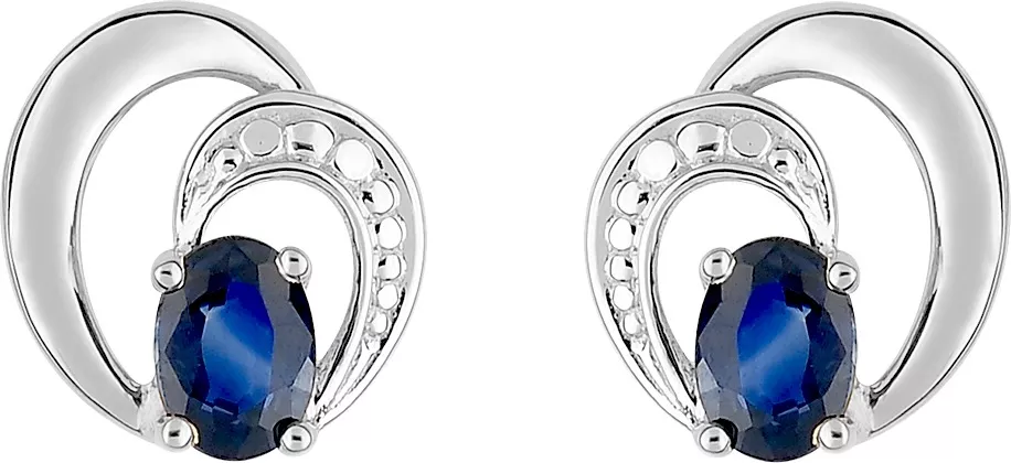 Boucles d'oreilles Clous Or Blanc Eliettte Saphir - Boucles d'oreilles en Or 750 18k - Bijoux en Vogue