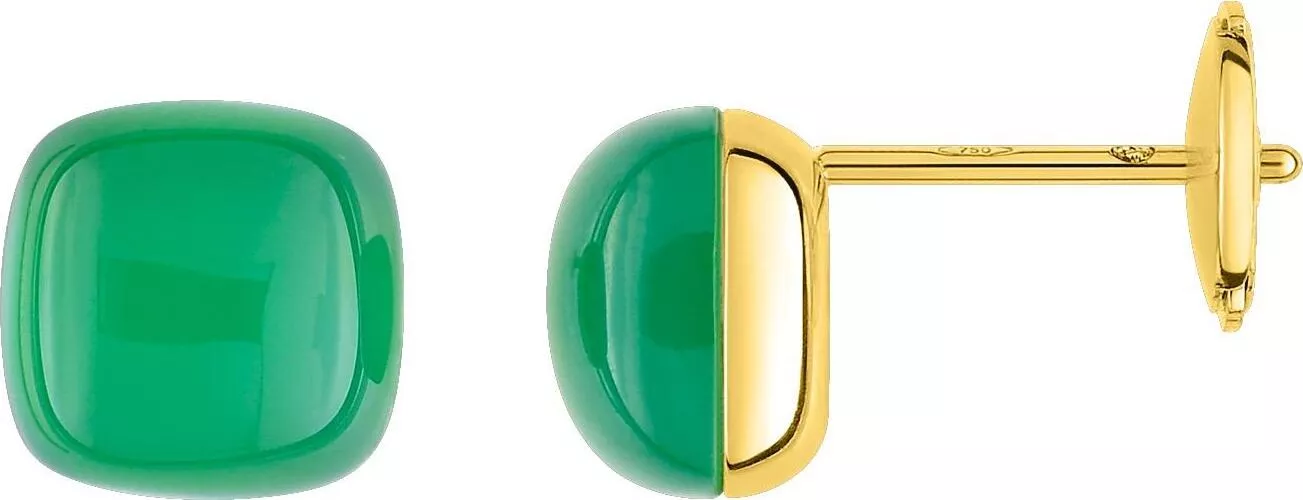 Boucles d'oreilles Clous Or Louina Agate - Boucles d'oreilles en Or 750 18k - Bijoux en Vogue