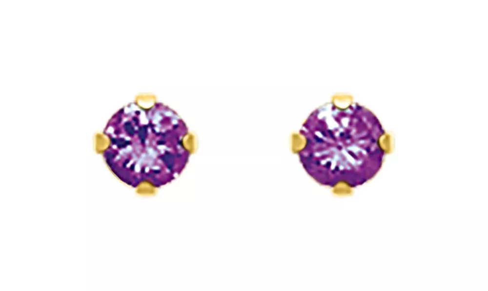 Boucles d'oreilles Clous Or Berrinda Améthyste - Boucles d'oreilles en Or 750 18k - Bijoux en Vogue