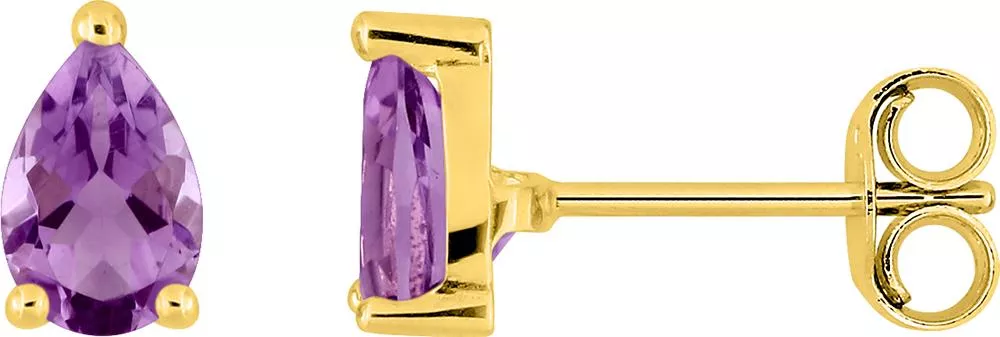 Boucles d'oreilles Clous Or Aboubakarine Améthyste - Boucles d'oreilles en Or 750 18k - Bijoux en Vogue