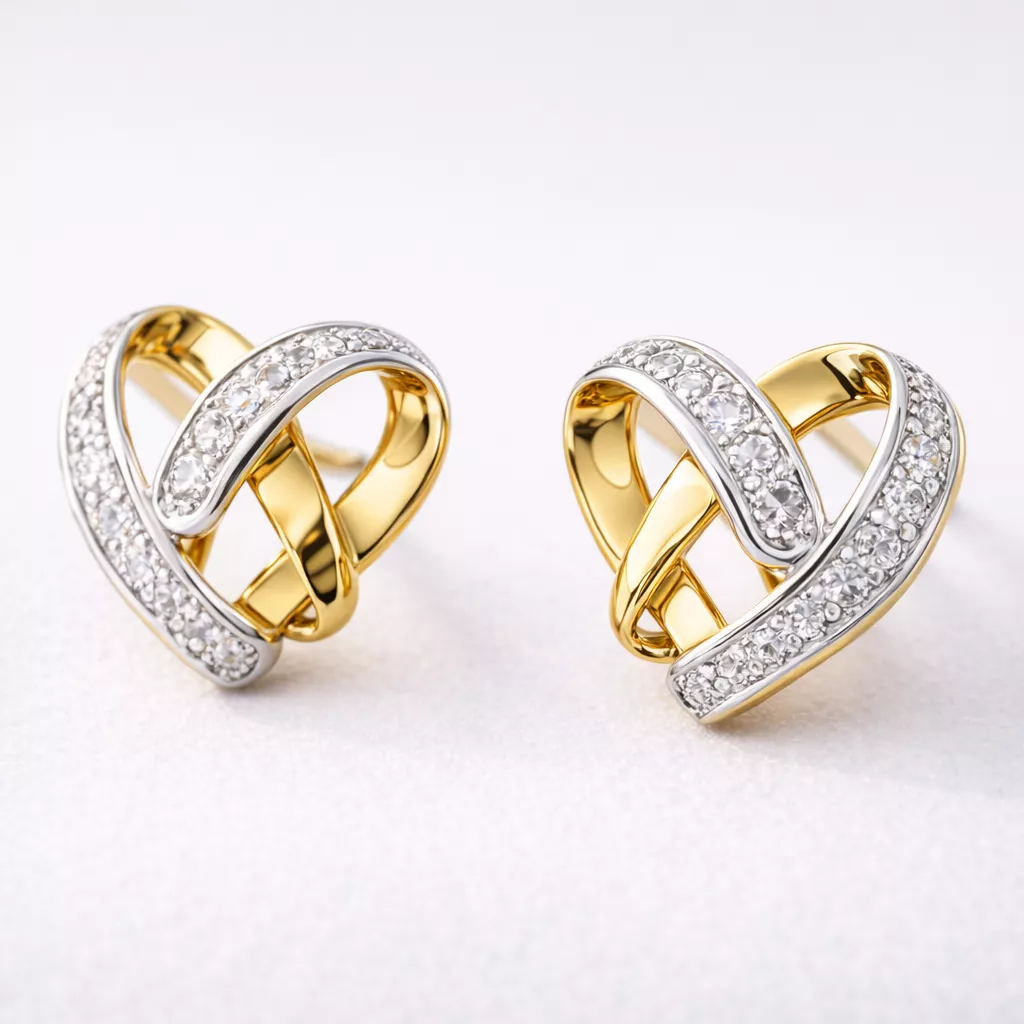 Boucles d'oreilles Clous Or Diamant Coeur - Boucles d'oreilles en Or 750 18k - Bijoux en Vogue