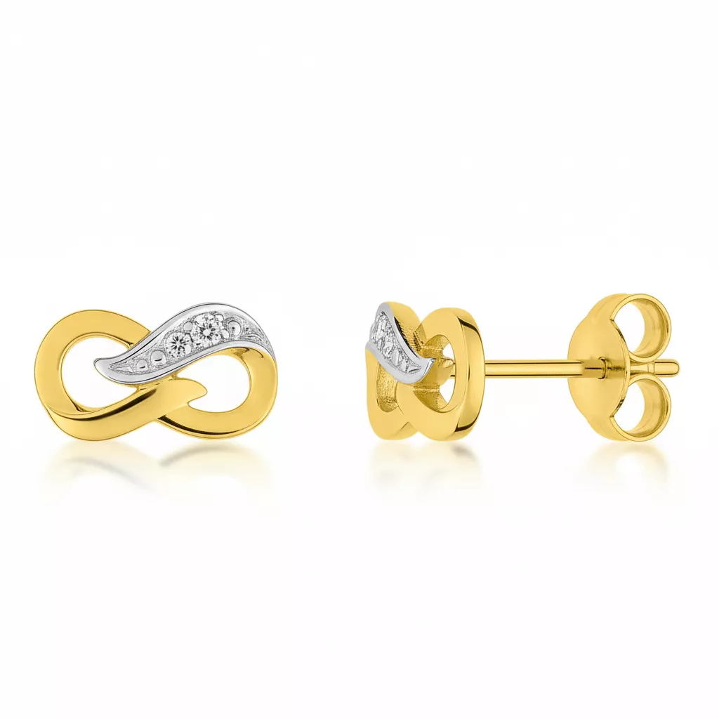 Boucles d'oreilles Clous Or Diamant Berlise Infini - Boucles d'oreilles en Or 750 18k - Bijoux en Vogue