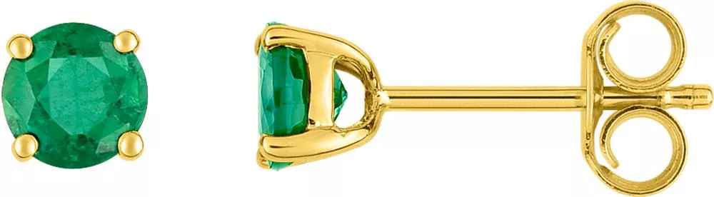 Boucles d'oreilles Clous Or Lamanda Emeraude - Boucles d'oreilles en Or 750 18k - Bijoux en Vogue