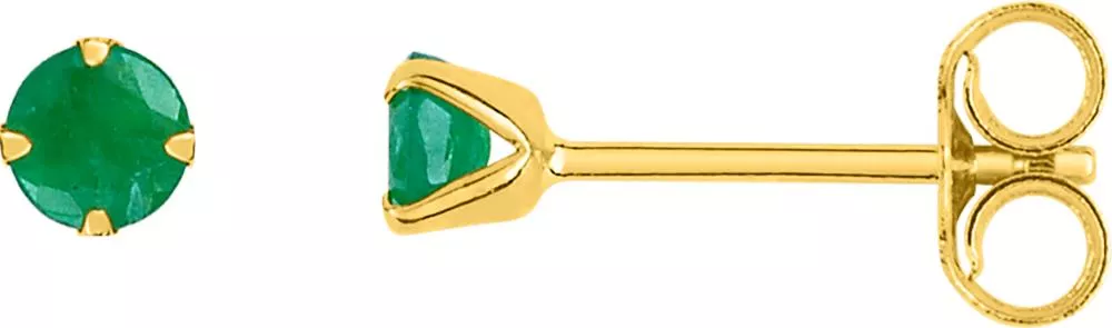 Boucles d'oreilles Clous Or Aneta Emeraude - Boucles d'oreilles en Or 750 18k - Bijoux en Vogue