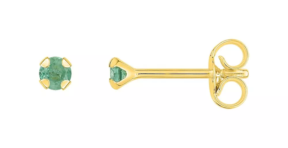 Boucles d'oreilles Clous Or Olinda Emeraude - Boucles d'oreilles en Or 750 18k - Bijoux en Vogue