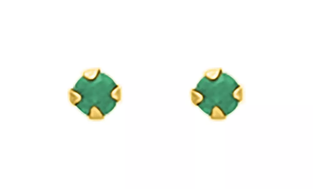 Boucles d'oreilles Clous Or Raktiana Emeraude - Boucles d'oreilles en Or 750 18k - Bijoux en Vogue