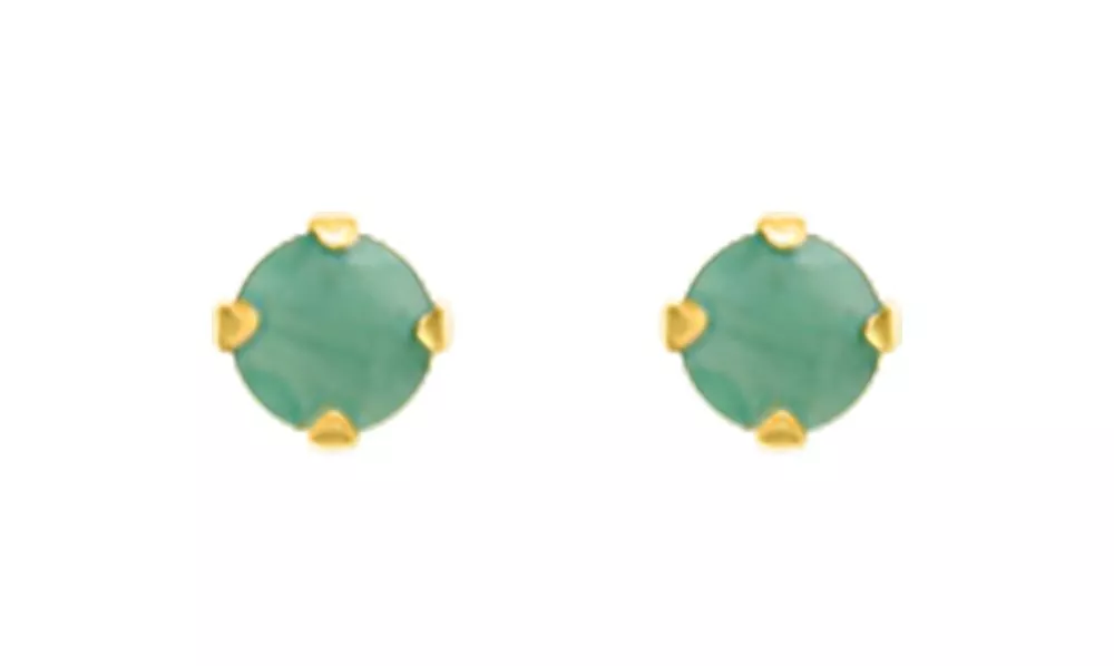 Boucles d'oreilles Clous Or Aljohara Emeraude - Boucles d'oreilles en Or 750 18k - Bijoux en Vogue