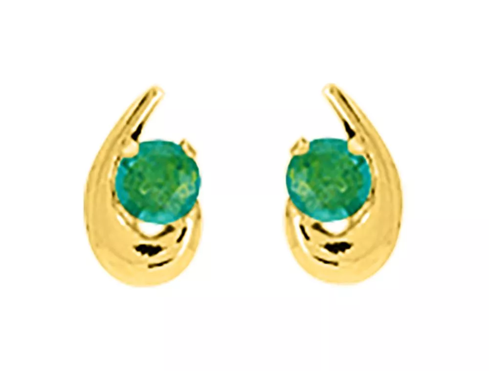 Boucles d'oreilles Clous Or Laulita Emeraude - Boucles d'oreilles en Or 750 18k - Bijoux en Vogue