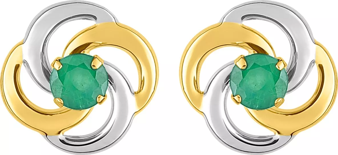Boucles d'oreilles Clous Or Achoucha Emeraude - Boucles d'oreilles en Or 750 18k - Bijoux en Vogue