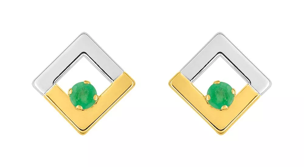 Boucles d'oreilles Clous Or Lamartinie Emeraude - Boucles d'oreilles en Or 750 18k - Bijoux en Vogue