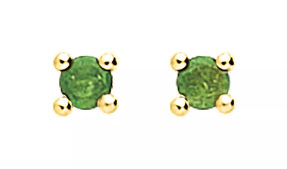 Boucles d'oreilles Clous Or Shindra Emeraude - Boucles d'oreilles en Or 750 18k - Bijoux en Vogue