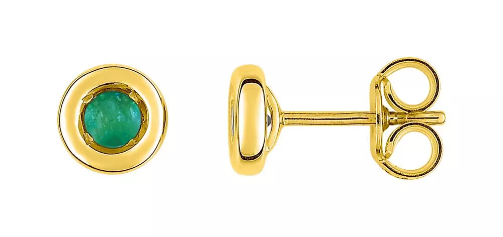 Boucles d'oreilles Clous Or Slavelie Emeraude - Boucles d'oreilles en Or 750 18k - Bijoux en Vogue