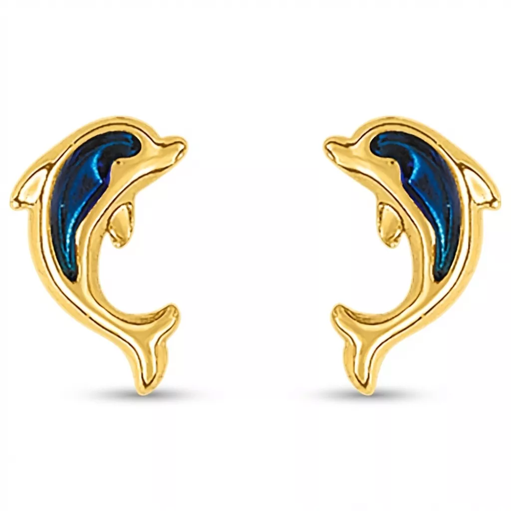 Boucles d'oreilles Clous Or Mouhyeddine Dauphin - Boucles d'oreilles en Or 750 18k - Bijoux en Vogue