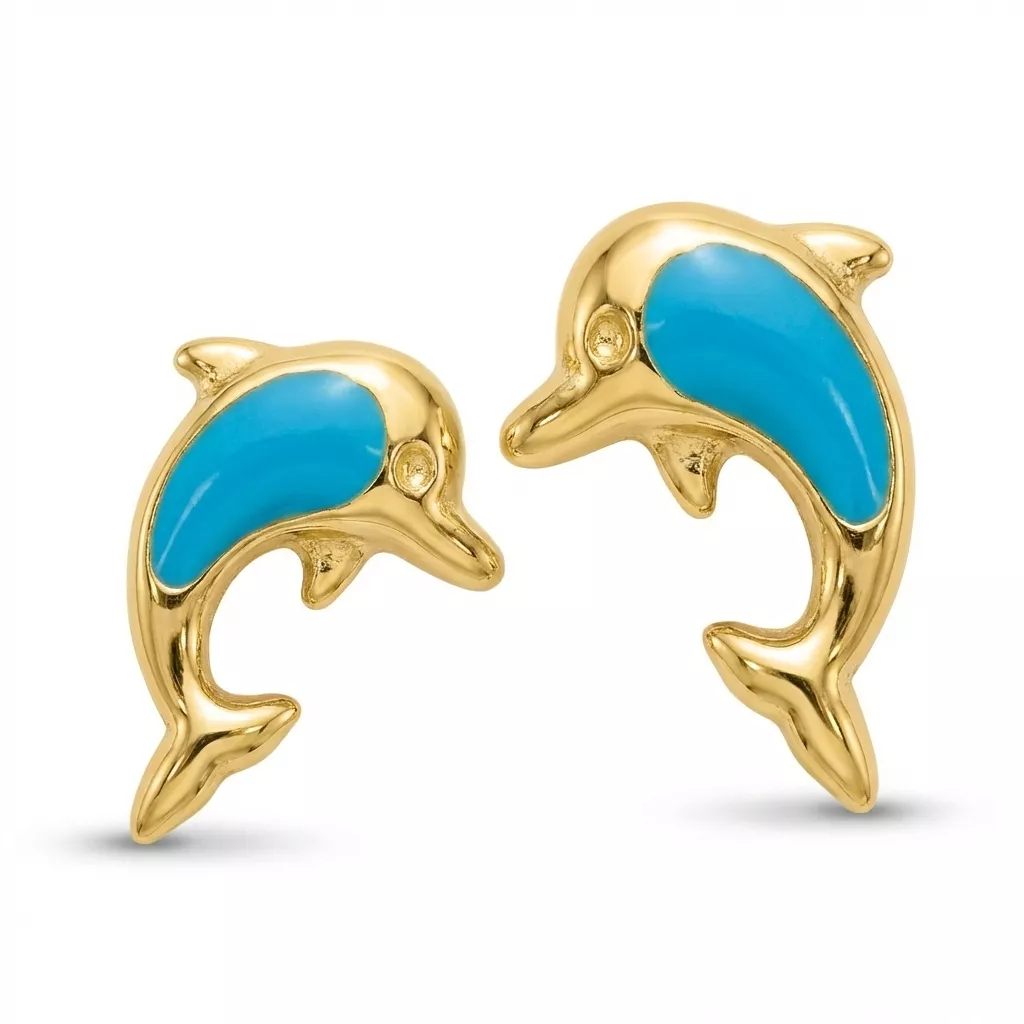 Boucles d'oreilles Clous Or Tehiva Dauphin - Boucles d'oreilles en Or 750 18k - Bijoux en Vogue