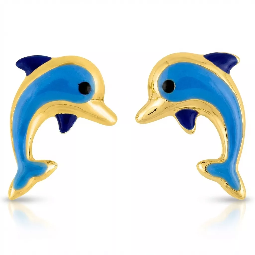 Boucles d'oreilles Clous Or Fortunata Dauphin - Boucles d'oreilles en Or 750 18k - Bijoux en Vogue