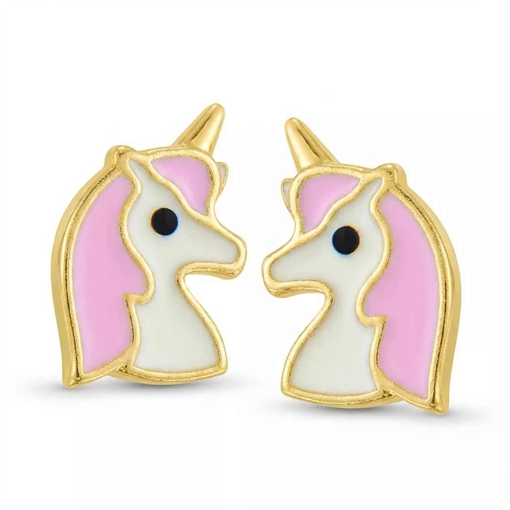 Boucles d'oreilles Clous Or Ghsilaine Licorne - Boucles d'oreilles en Or 750 18k - Bijoux en Vogue