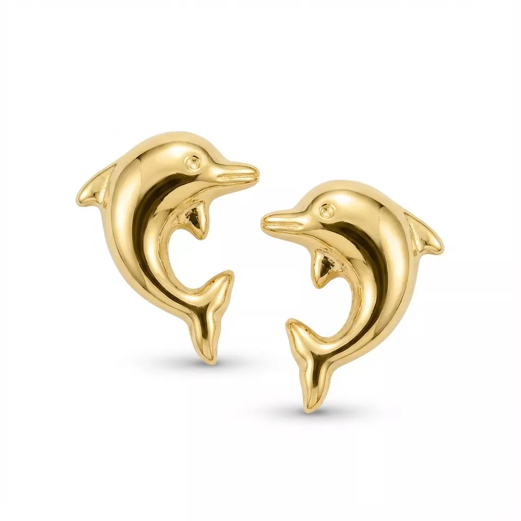 Boucles d'oreilles Clous Or Ampa Dauphin - Boucles d'oreilles en Or 750 18k - Bijoux en Vogue