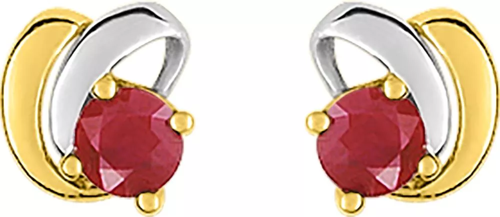 Boucles d'oreilles Clous Or Elodia Rubis Coeur - Boucles d'oreilles en Or 750 18k - Bijoux en Vogue