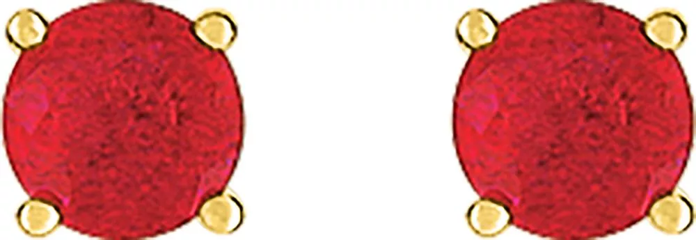 Boucles d'oreilles Clous Or Rhaia Rubis - Boucles d'oreilles en Or 750 18k - Bijoux en Vogue