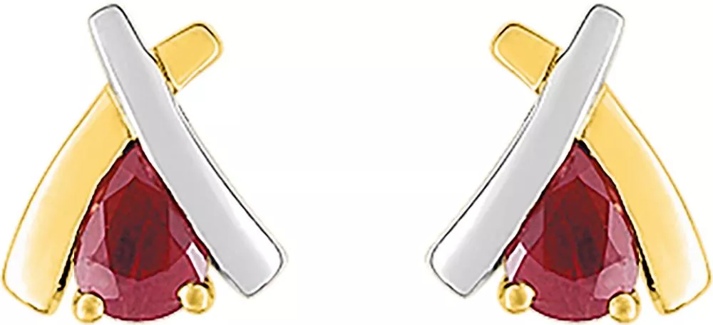Boucles d'oreilles Clous Or Athalante Rubis - Boucles d'oreilles en Or 750 18k - Bijoux en Vogue