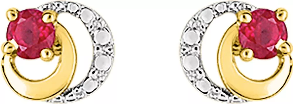Boucles d'oreilles Clous Or Victorie Rubis - Boucles d'oreilles en Or 750 18k - Bijoux en Vogue