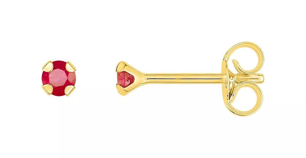 Boucles d'oreilles Clous Or Gilone Rubis 2.5mm - Boucles d'oreilles en Or 750 18k - Bijoux en Vogue