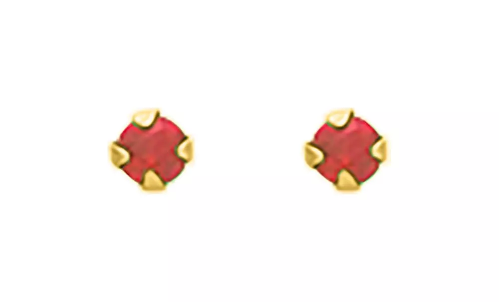 Boucles d'oreilles Clous Or Gioanna Rubis 2mm - Boucles d'oreilles en Or 750 18k - Bijoux en Vogue