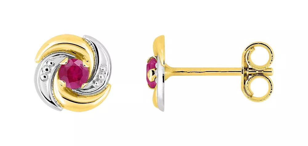Boucles d'oreilles Clous Or Landrie Rubis - Boucles d'oreilles en Or 750 18k - Bijoux en Vogue