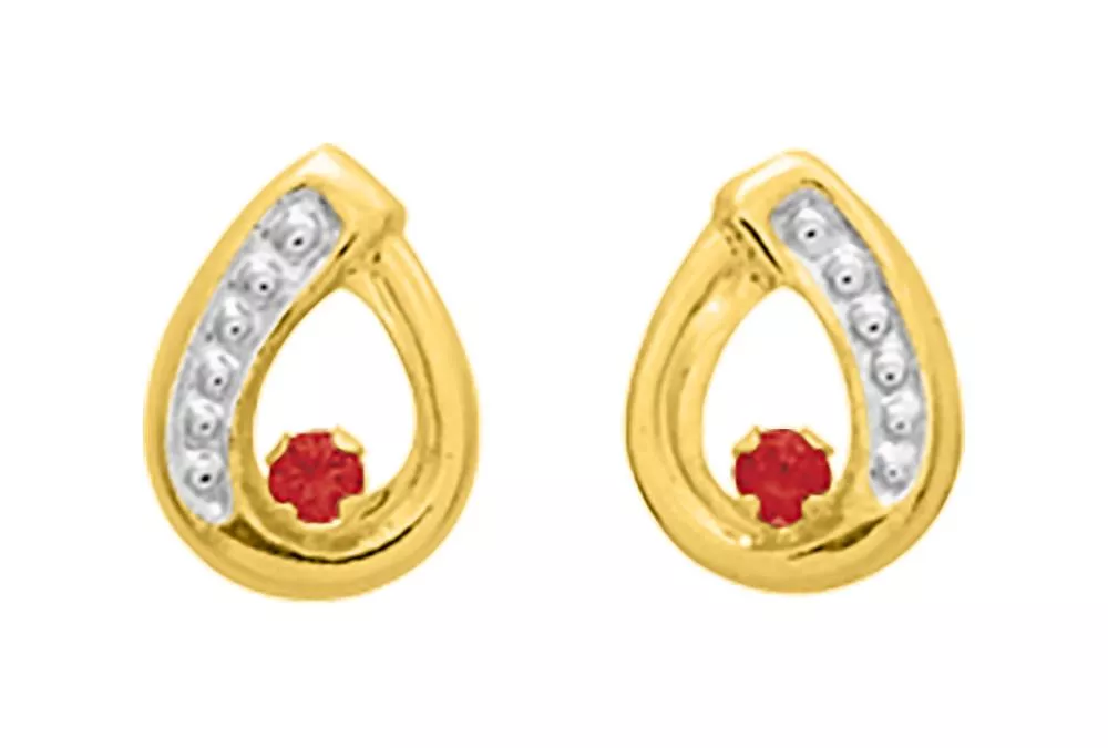 Boucles d'oreilles Clous Or Dwora Rubis - Boucles d'oreilles en Or 750 18k - Bijoux en Vogue