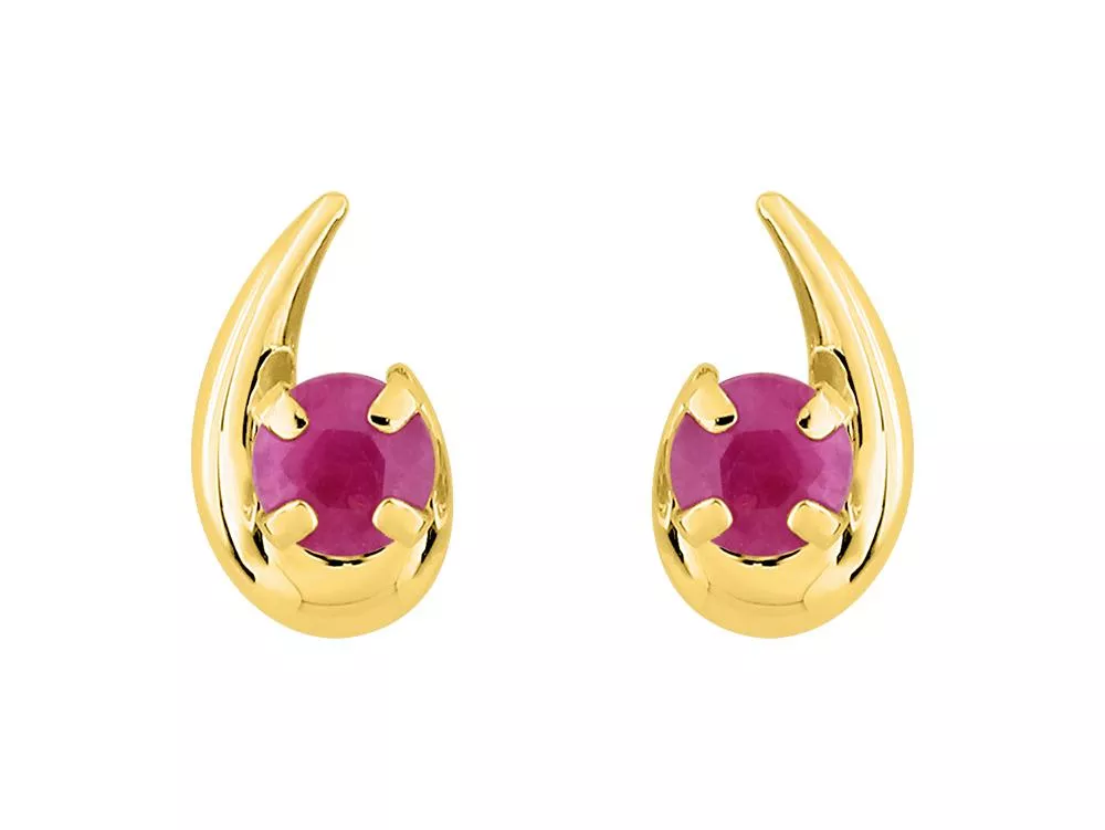 Boucles d'oreilles Clous Or Jannine Rubis - Boucles d'oreilles en Or 750 18k - Bijoux en Vogue