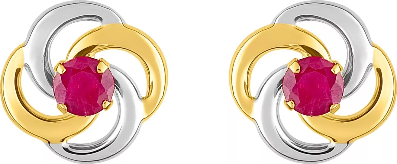Boucles d'oreilles Clous Or Elssy Rubis - Boucles d'oreilles en Or 750 18k - Bijoux en Vogue