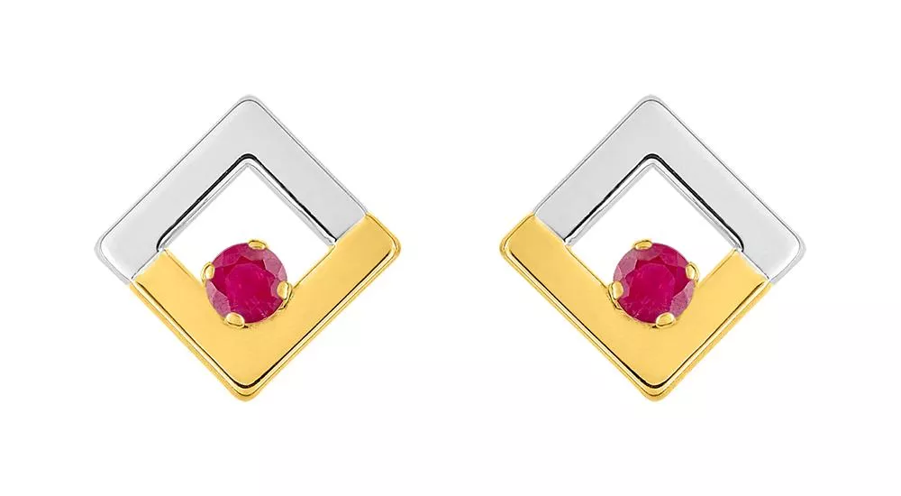 Boucles d'oreilles Clous Or Anthyme Rubis - Boucles d'oreilles en Or 750 18k - Bijoux en Vogue