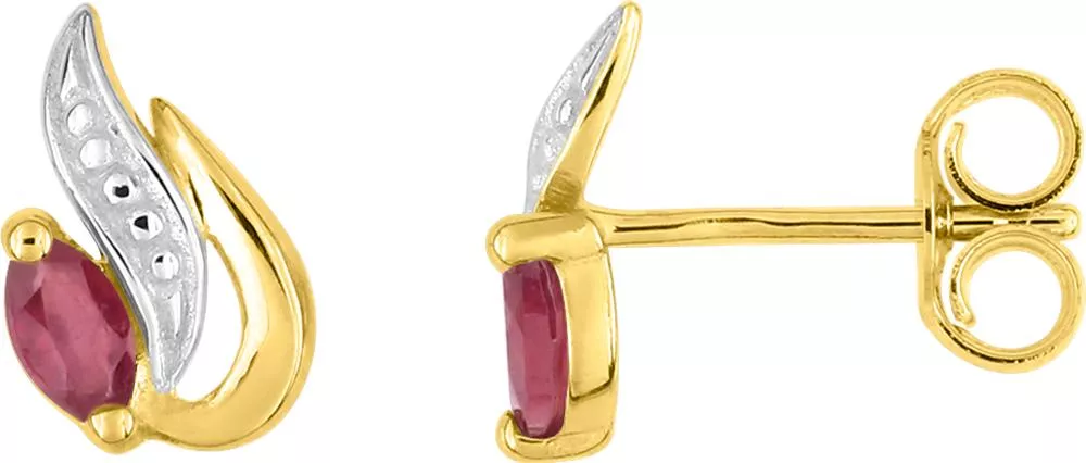 Boucles d'oreilles Clous Or Fennela Rubis - Boucles d'oreilles en Or 750 18k - Bijoux en Vogue