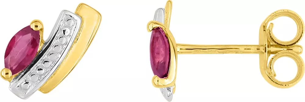 Boucles d'oreilles Clous Or Mitronounya Rubis - Boucles d'oreilles en Or 750 18k - Bijoux en Vogue