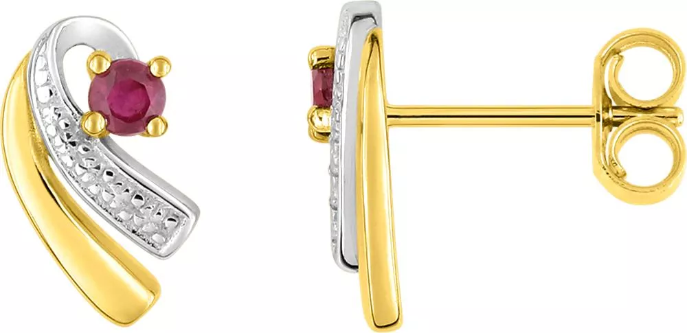 Boucles d'oreilles Clous Or Sujeeva Rubis - Boucles d'oreilles en Or 750 18k - Bijoux en Vogue
