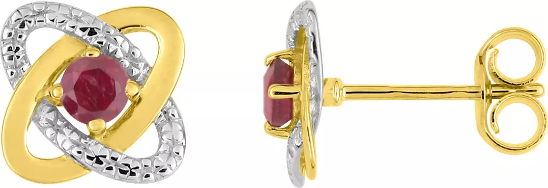 Boucles d'oreilles Clous Or Haliette Rubis - Boucles d'oreilles en Or 750 18k - Bijoux en Vogue