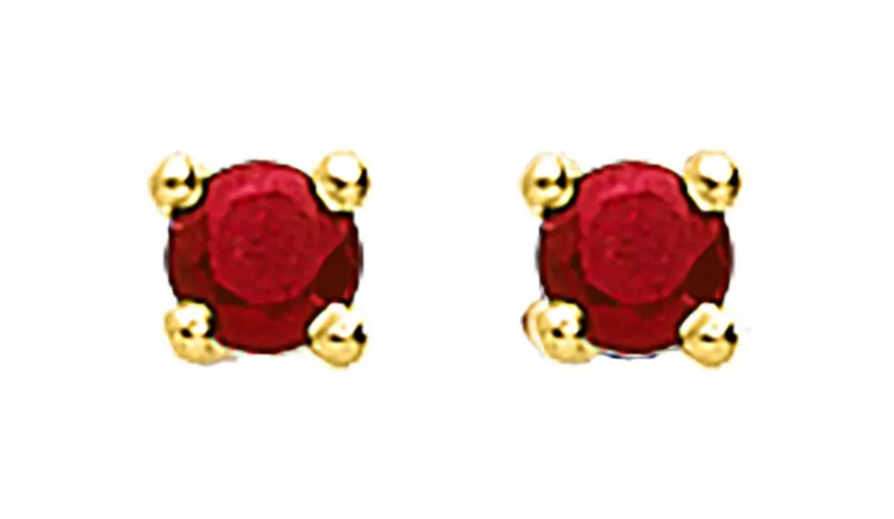 Boucles d'oreilles Clous Or Honka Rubis - Boucles d'oreilles en Or 750 18k - Bijoux en Vogue