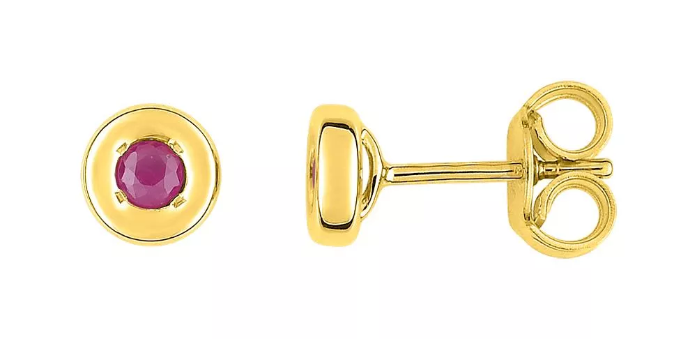Boucles d'oreilles Clous Or Antionetta Rubis - Boucles d'oreilles en Or 750 18k - Bijoux en Vogue