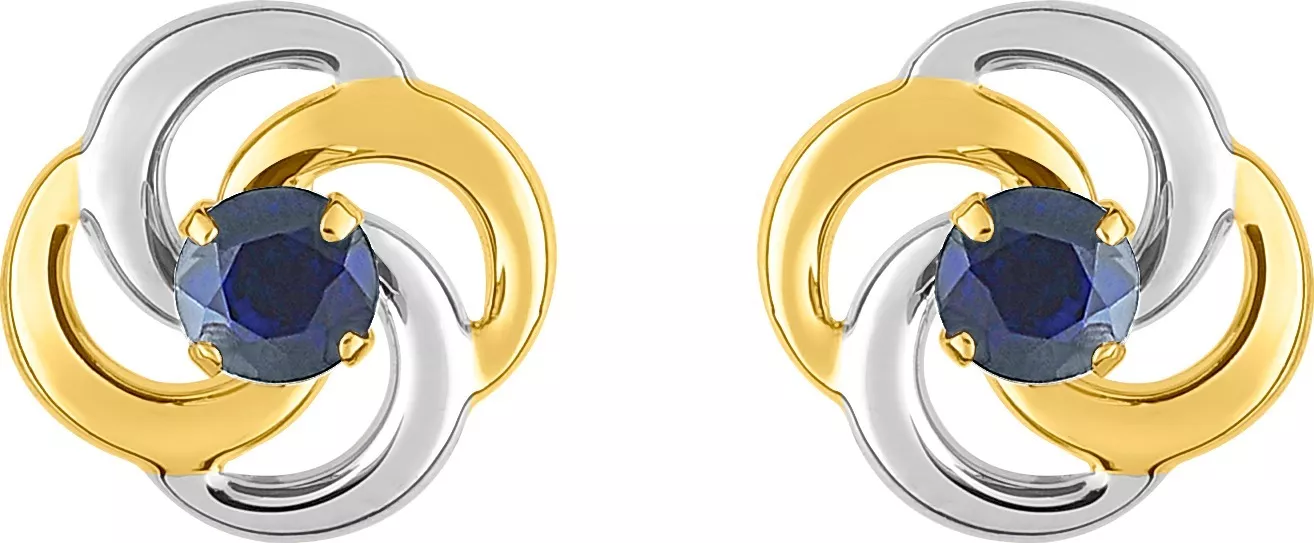 Boucles d'oreilles Clous Or Yvska Saphir - Boucles d'oreilles en Or 750 18k - Bijoux en Vogue