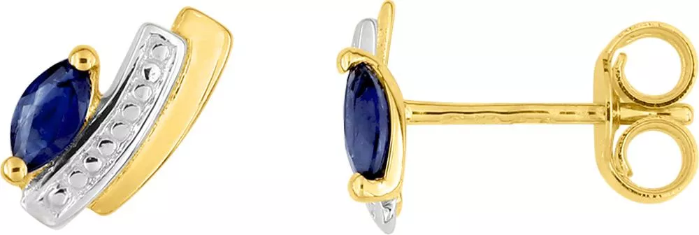 Boucles d'oreilles Clous Or Marhnia Saphir - Boucles d'oreilles en Or 750 18k - Bijoux en Vogue