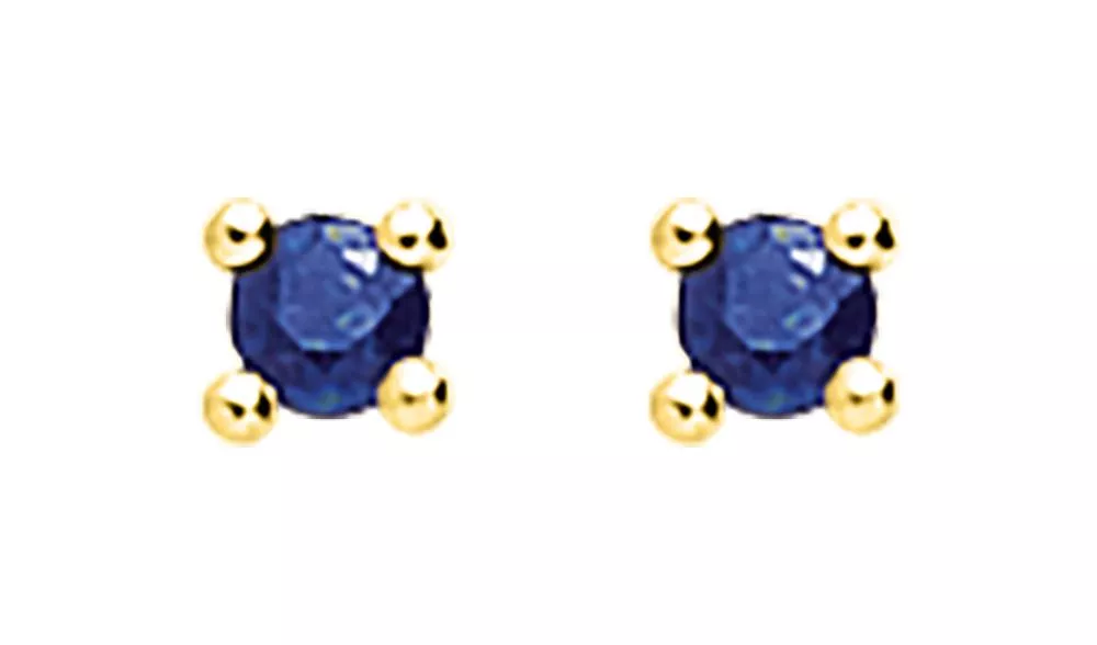 Boucles d'oreilles Clous Or Esengul Saphir - Boucles d'oreilles en Or 750 18k - Bijoux en Vogue