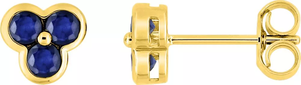 Boucles d'oreilles Clous Or Mansoriya Saphir - Boucles d'oreilles en Or 750 18k - Bijoux en Vogue