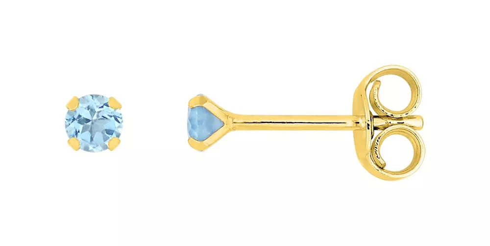 Boucles d'oreilles Clous Or Herimpitiavana bleu Topaze - Boucles d'oreilles en Or 750 18k - Bijoux en Vogue