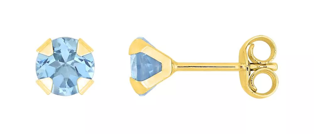Boucles d'oreilles Clous Or Enela bleu Topaze - Boucles d'oreilles en Or 750 18k - Bijoux en Vogue