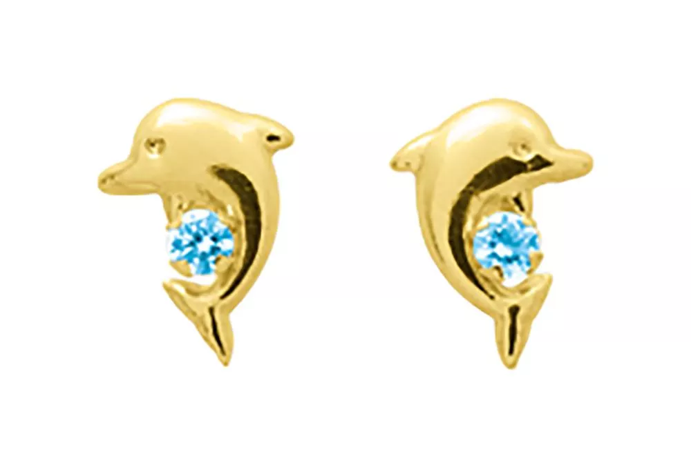 Boucles d'oreilles Clous Or Athualpa bleu Topaze - Boucles d'oreilles en Or 750 18k - Bijoux en Vogue