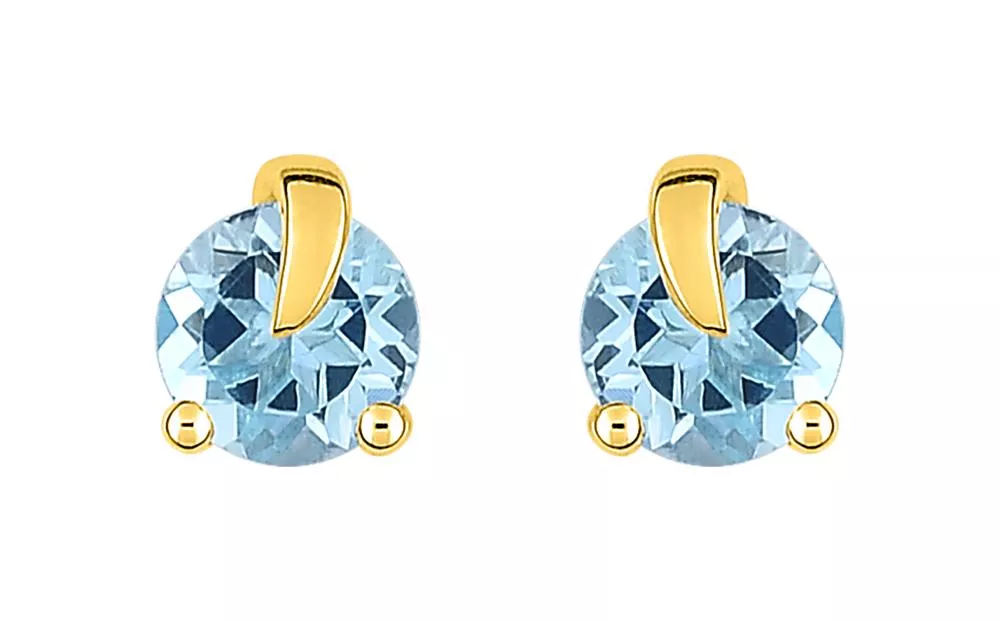 Boucles d'oreilles Clous Or Chantel bleu Topaze - Boucles d'oreilles en Or 750 18k - Bijoux en Vogue